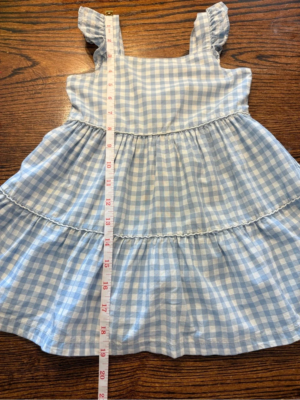 Carter’s Toddler Girl Gingham Tiered Dress 2T Blue Checkered Picnic Summer